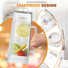 Load image into Gallery viewer, KitchenPrima SlimFit 2 Quart (2 Liter) pitcher with lid - Water jug for fridge door - Leakproof 64oz plastic pitcher with lid - Drink Container for Juice, Iced Tea, Coffee, BPA-Free Plastic, White