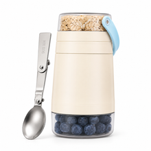 Load image into Gallery viewer, KitchenPrima Large 24oz 3-Tier Overnight Oats Container Set with Spoon and Handle, Pink