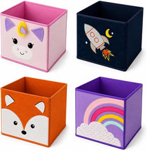 Load image into Gallery viewer, Cute Kids Toy Storage Bin Organizer, Collapsible, 11 in cube, Fits Most Cube Organizers
