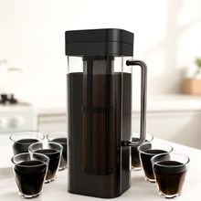 Load image into Gallery viewer, KitchenPrima SlimFit 64oz Cold Brew Coffee Maker, Leakproof and fits for fridge door, Ergonomic Handle - BPA-Free Plastic with filter, Large 2L capacity, Black (1), Iced Tea Pitcher, Fruit Infused Filter Pitcher
