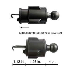 [2-Pack] 17mm ball joint AC Vent Hook, Car Phone Holder Cellphone Holder Mount Vent Grip