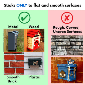 Folding Vertical Mailbox Flag, Wall Mounted Mailbox Flag, No Tools Needed, Sticks to Most Surfaces, 180 degree mailbox flag