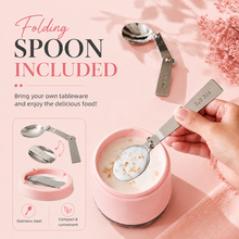 Load image into Gallery viewer, KitchenPrima Large 24oz 3-Tier Overnight Oats Container Set with Spoon and Handle, Pink
