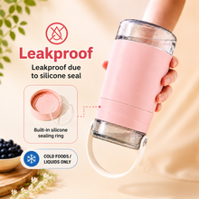 Load image into Gallery viewer, KitchenPrima Large 24oz 3-Tier Overnight Oats Container Set with Spoon and Handle, Pink
