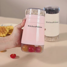 Load and play video in Gallery viewer, KitchenPrima Large 24oz 3-Tier Overnight Oats Container Set with Spoon and Handle, Pink
