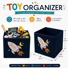 Load image into Gallery viewer, Cute Kids Toy Storage Bin Organizer, Collapsible, 11 in cube, Fits Most Cube Organizers
