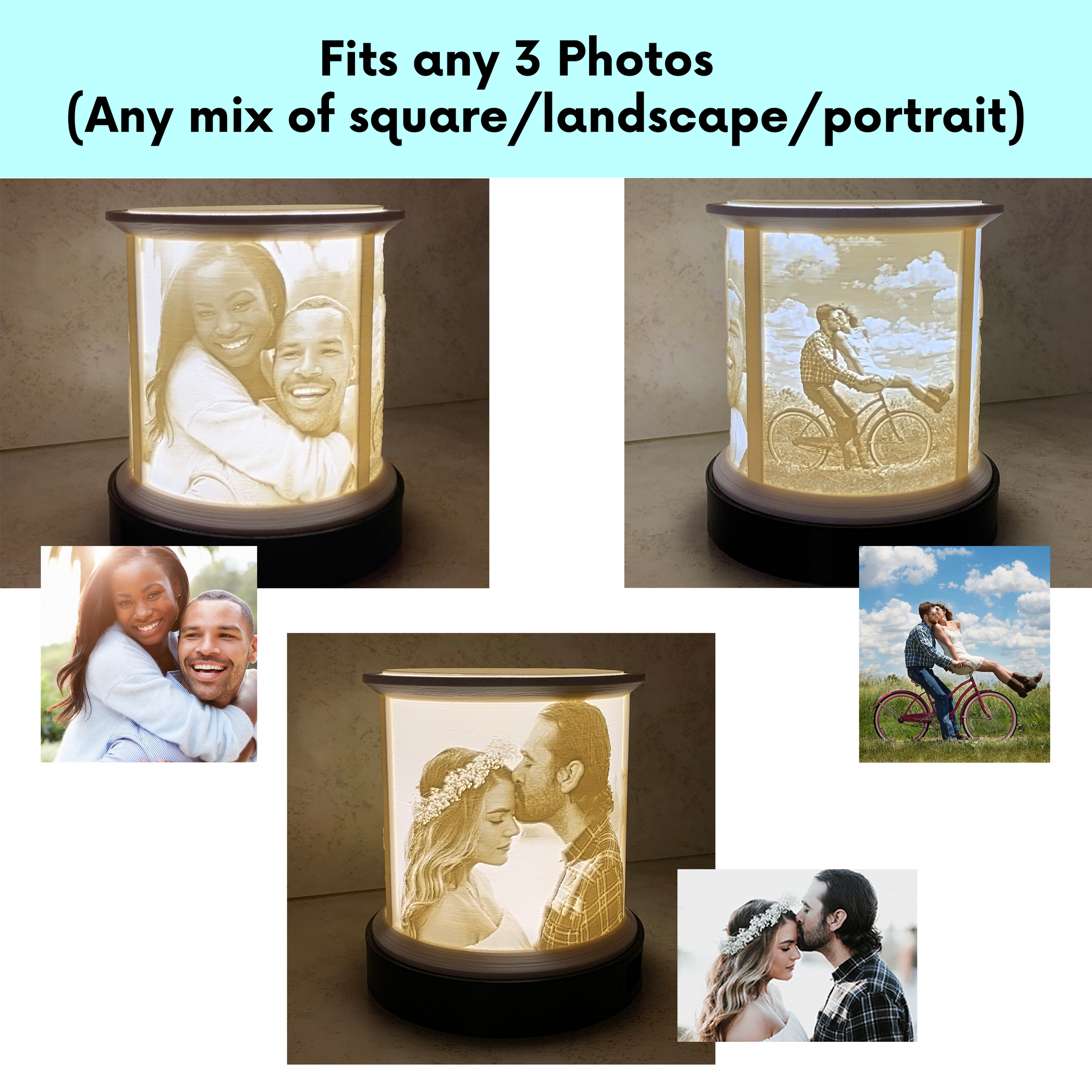 Custom 3D Printed Lithophane Light Box Perfect for Personalized Gifts and  Keepsakes 